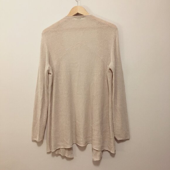 Olsen Europe Tan Linen Knit Open Cardigan - Picture 2 of 11